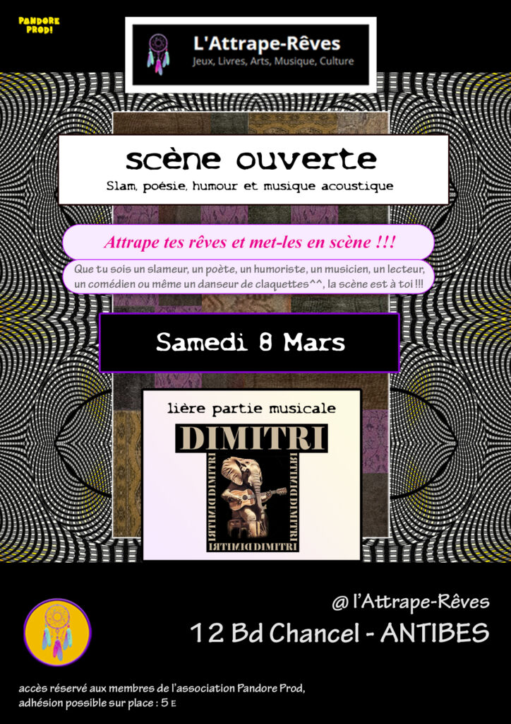Affiche de la 4e édition de la scène ouverte de l'Attrape-Rêves