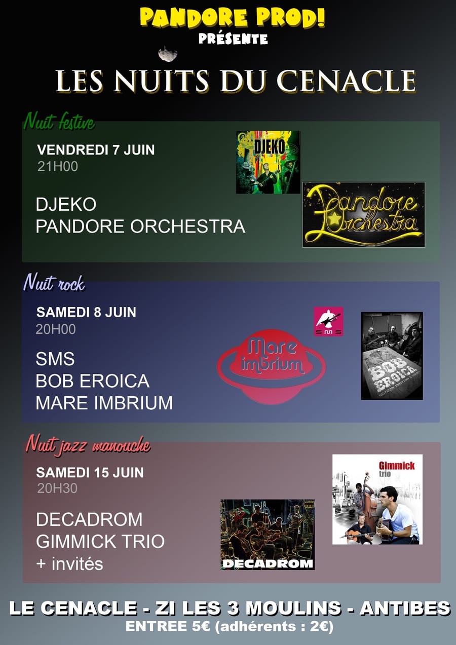 Affiche des Nuits du Cénacle, juin 2013